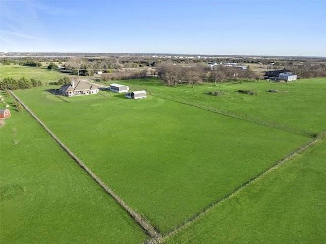 drone / aerial view featuring a rural view