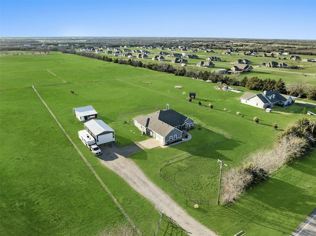 bird's eye view featuring a rural view