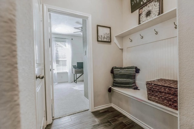713 Falcon Rd, Argyle, TX 76226 - mudroom with dark wood finished floors and baseboards