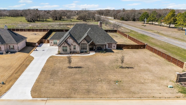 aerial view with a rural view