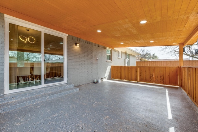 view of patio / terrace with fence