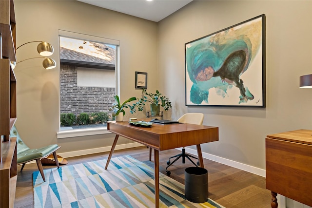 636 Benalla Dr, Frisco, TX 75036 - office with baseboards and wood finished floors