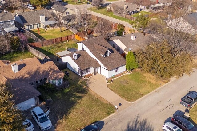 drone / aerial view with a residential view