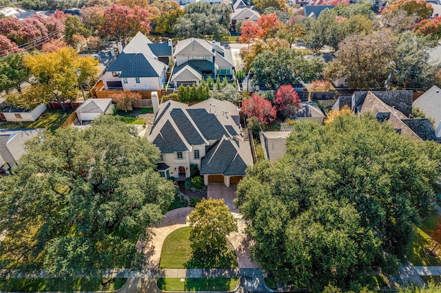 aerial view with a residential view