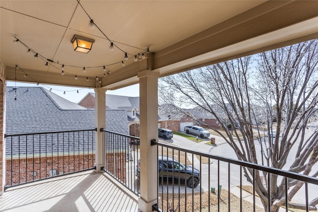 balcony with a residential view