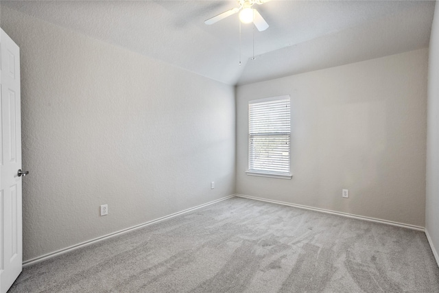 1503 Norway Pine St, Arlington, TX 76012 - carpeted empty room featuring ceiling fan, vaulted ceiling, and baseboards