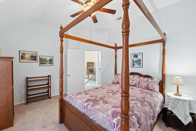 3532 Delaney Dr, Fort Worth, TX 76244 - bedroom with lofted ceiling, light carpet, ceiling fan, and baseboards