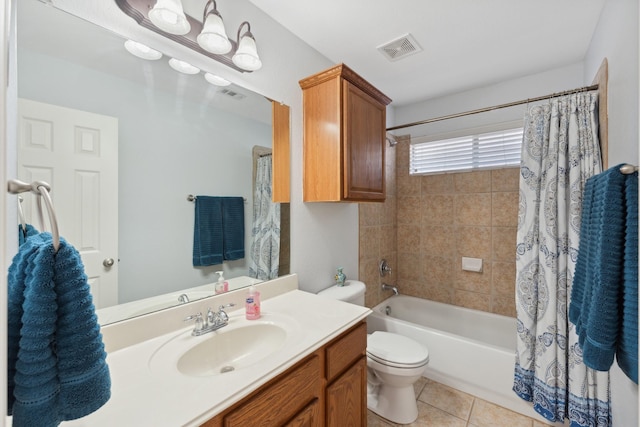 3532 Delaney Dr, Fort Worth, TX 76244 - bathroom with tile patterned floors, toilet, shower / tub combo, and vanity