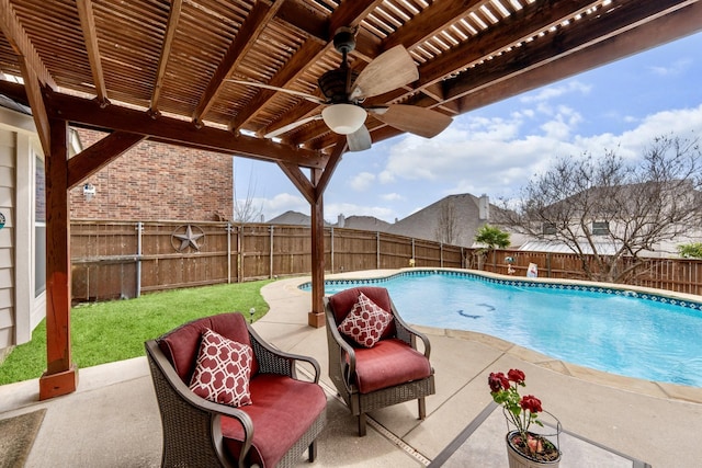 3532 Delaney Dr, Fort Worth, TX 76244 - view of swimming pool featuring ceiling fan and a patio area