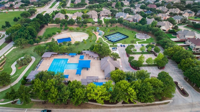 drone / aerial view featuring a residential view