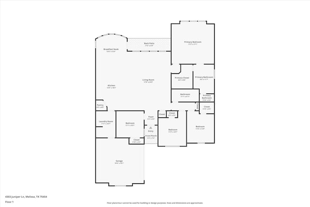 4303 Juniper Ln, Melissa, TX 75454 - floor plan