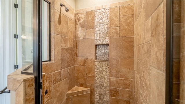 room details with a tile shower