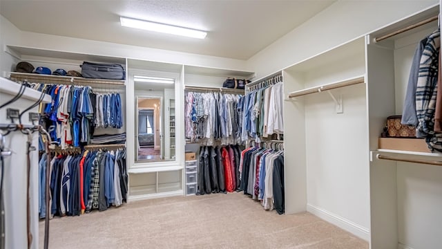 spacious closet featuring carpet floors