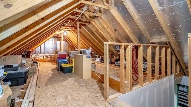 view of unfinished attic