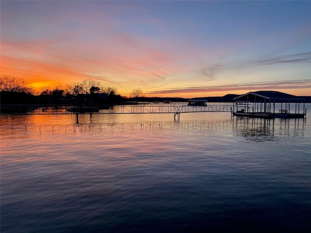 water view featuring a boat dock