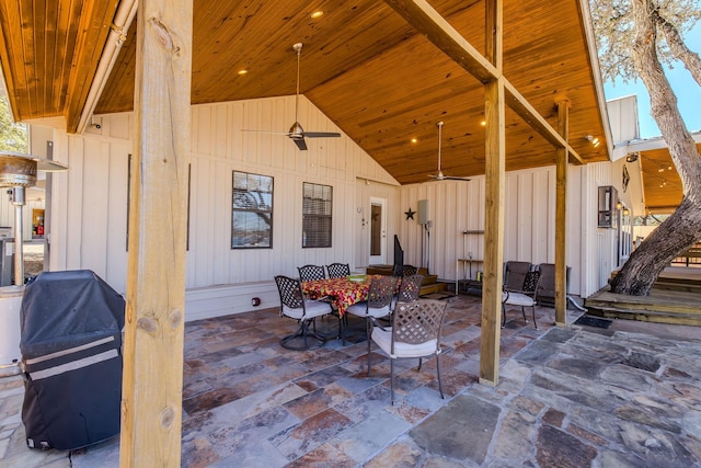 view of patio with ceiling fan