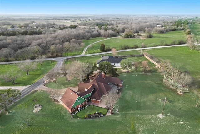 aerial view featuring a rural view