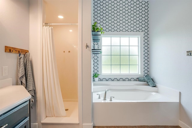 399 Brindley Rd, Maypearl, TX 76064 - full bathroom with a bath and a stall shower