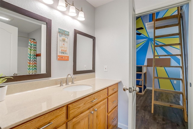 399 Brindley Rd, Maypearl, TX 76064 - bathroom featuring vanity and wood finished floors
