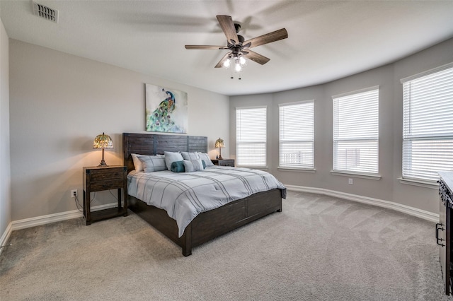 1121 Ash St, Celina, TX 75009 - bedroom with a ceiling fan, carpet, visible vents, and baseboards