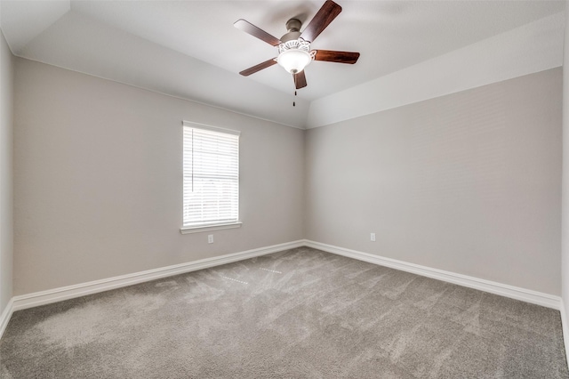 1121 Ash St, Celina, TX 75009 - unfurnished room with carpet, vaulted ceiling, baseboards, and ceiling fan