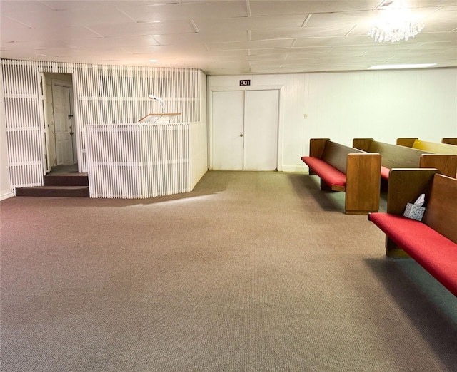 interior space featuring carpet floors