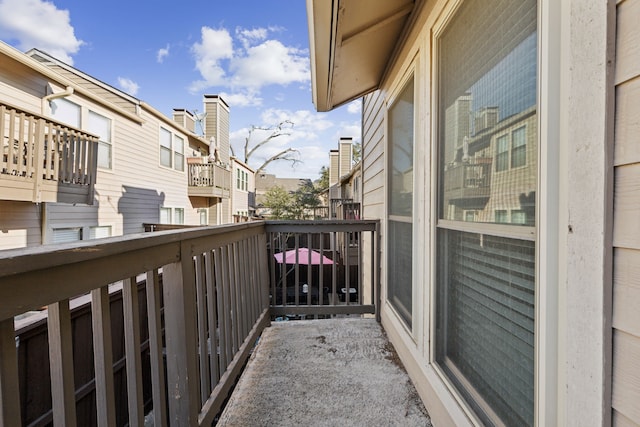 balcony with a residential view