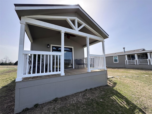 4081 Fm 2736, Campbell, TX 75422 - view of side of property with a lawn and a deck
