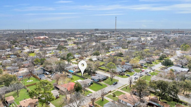 aerial view with a residential view