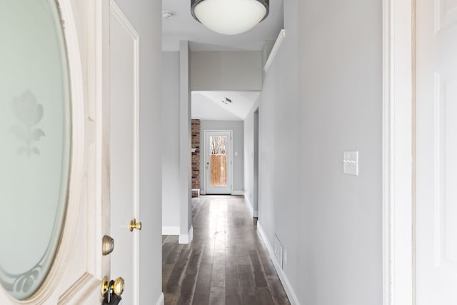 2901 Anysa Ln, Denton, TX 76209 - hall with dark wood-style flooring and baseboards
