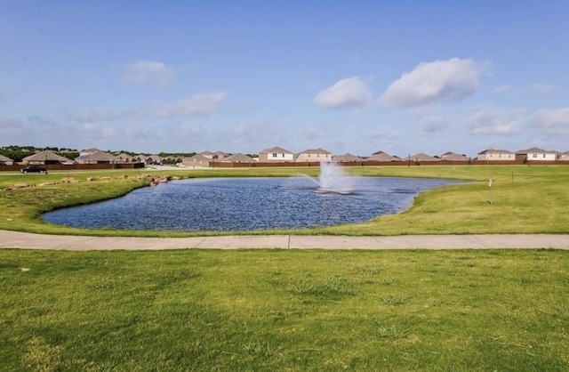 view of water feature with a residential view