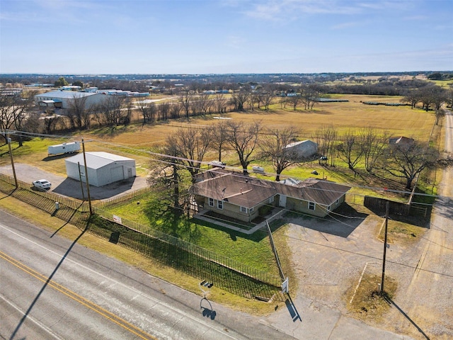 drone / aerial view with a rural view