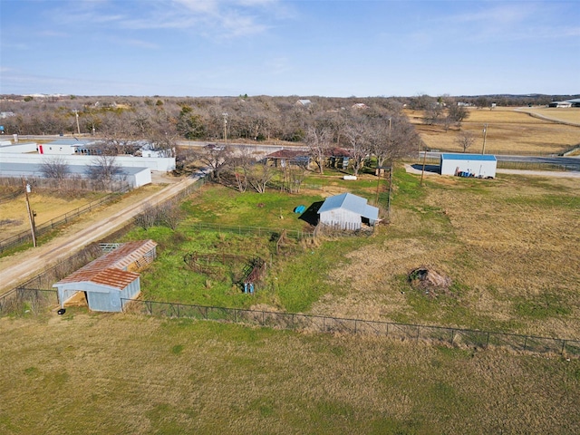 bird's eye view with a rural view