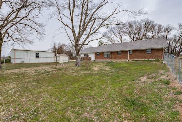 view of yard featuring fence