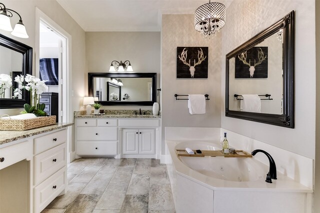 bathroom with a shower stall and crown molding