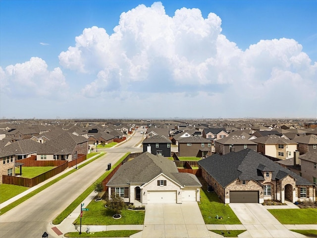 bird's eye view with a residential view