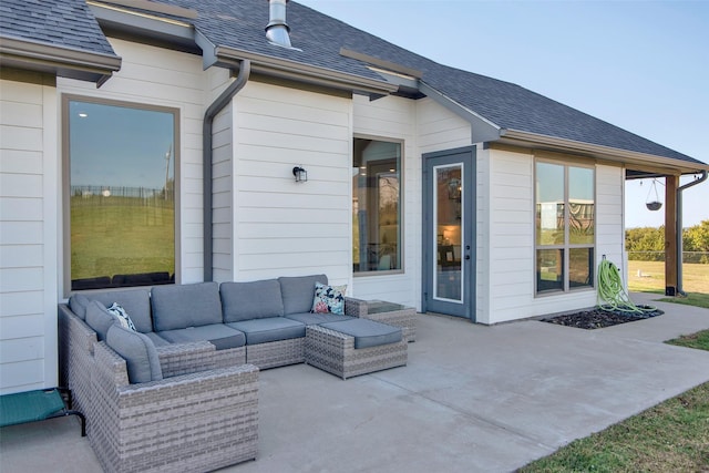 view of patio featuring an outdoor living space