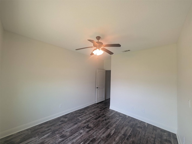 136 Clara Lee Ln, Springtown, TX 76082 - spare room with dark wood finished floors and a ceiling fan