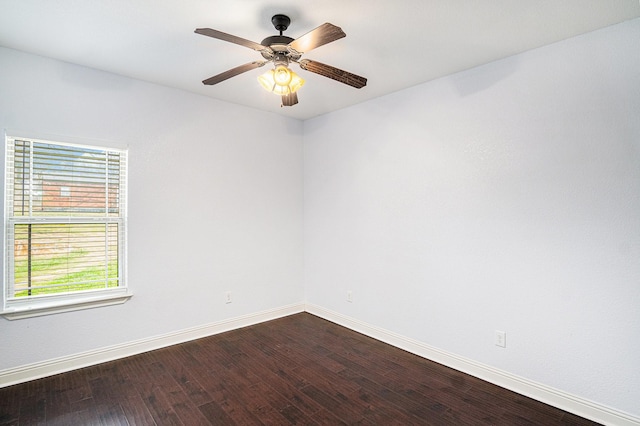 136 Clara Lee Ln, Springtown, TX 76082 - empty room with baseboards, dark wood-style floors, and ceiling fan