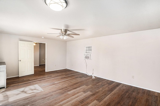 136 Clara Lee Ln, Springtown, TX 76082 - spare room featuring ceiling fan, wood finished floors, and baseboards
