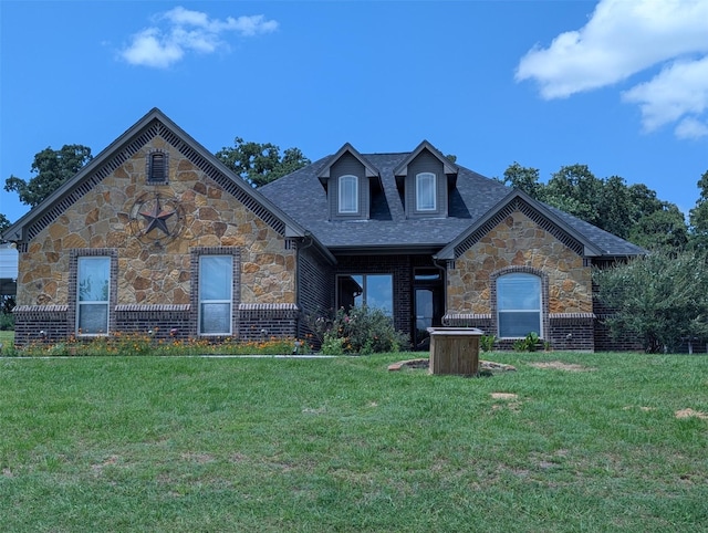 136 Clara Lee Ln, Springtown, TX 76082 - view of front of house with stone siding and a front yard