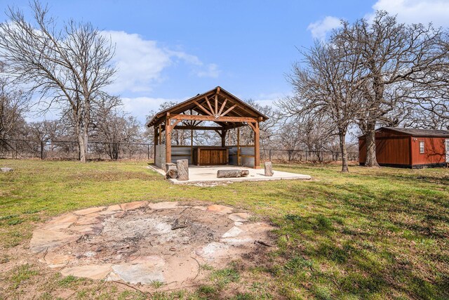 136 Clara Lee Ln, Springtown, TX 76082 - view of yard with a gazebo, a shed, and an outdoor structure