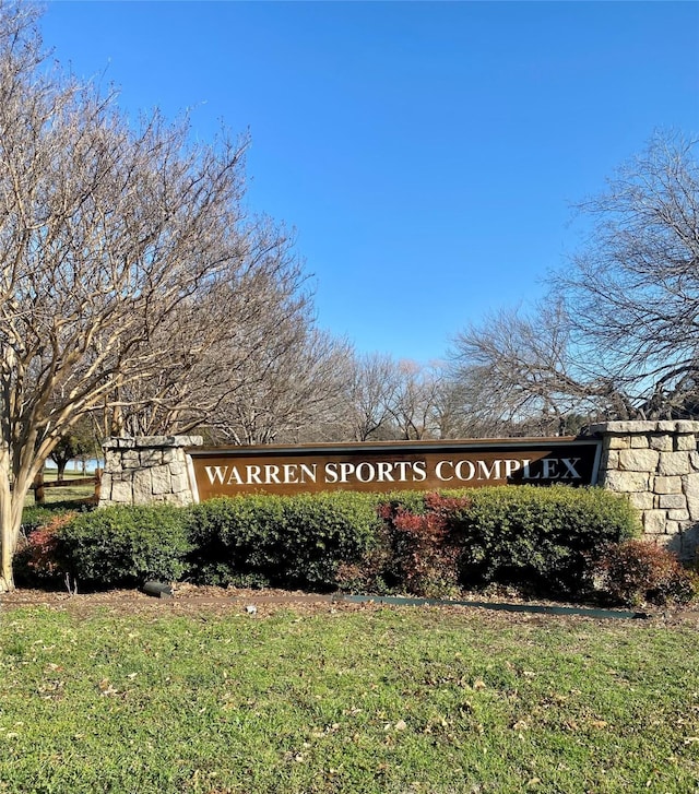 view of community sign