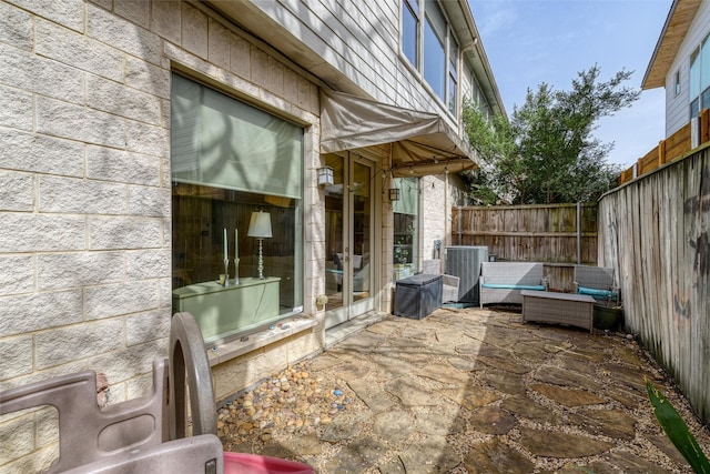 view of patio with a fenced backyard