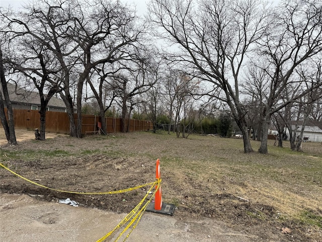 view of yard with fence