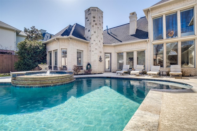 5340 Jessica Ln, Frisco, TX 75034 - view of pool featuring a pool with connected hot tub and a patio