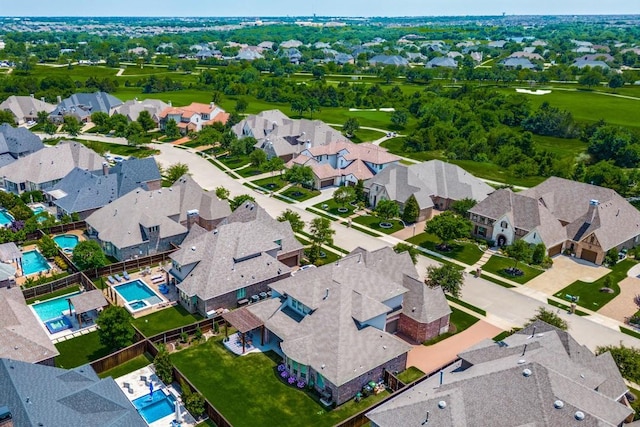 aerial view featuring a residential view