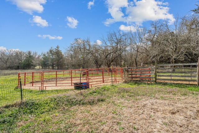 view of yard featuring a rural view