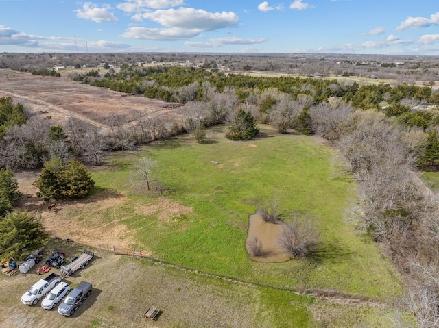 drone / aerial view with a rural view