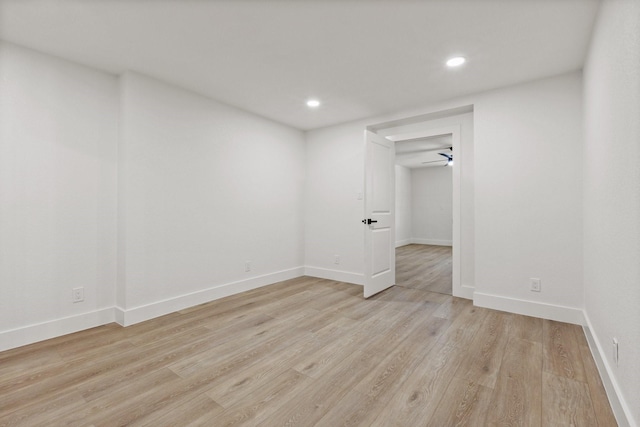 300 Covey Ln, Mckinney, TX 75071 - empty room featuring light wood finished floors, recessed lighting, and baseboards